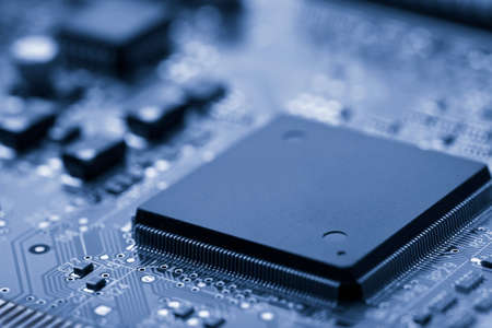 electronic board toned blue