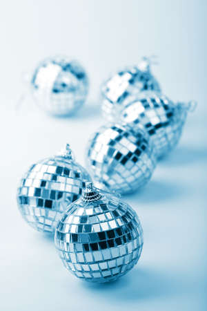 silver christmas ballsの写真素材