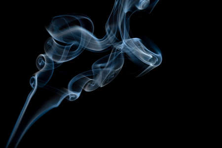 abstract blue smoke isolatedの写真素材