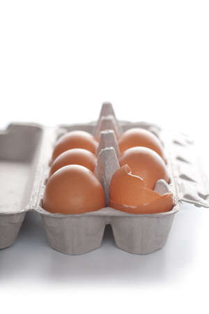 eggs in box isolated
