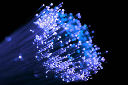 blue shining fiber optic の写真素材