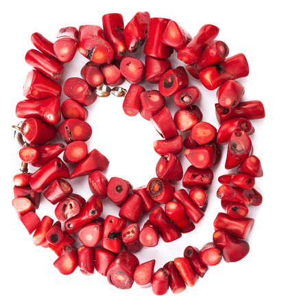 coral necklaceの写真素材