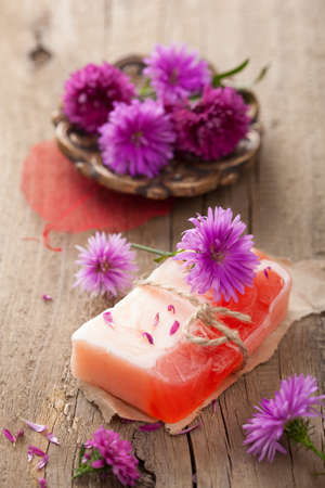 handmade herbal soapの写真素材