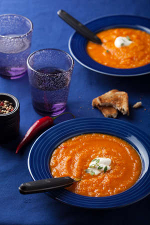 carrot cream soup の写真素材