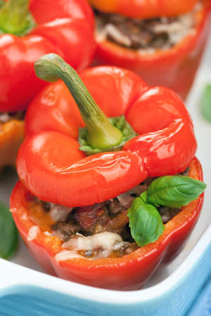 stuffed paprika with meat and vegetables 