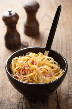 spaghetti carbonaraの写真素材