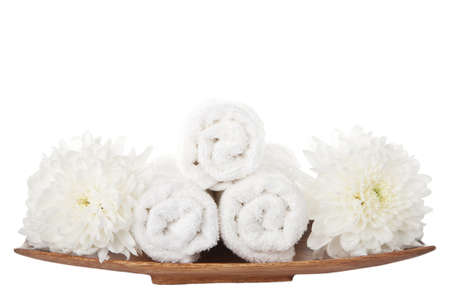 white bath and spa set isolated の写真素材