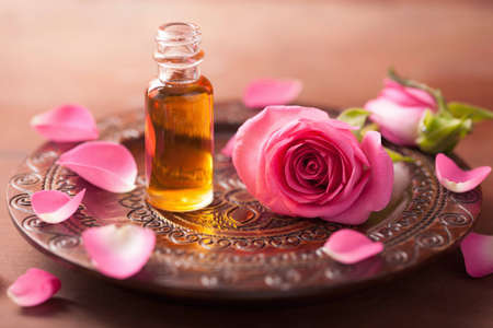 rose flower and essential oil  spa and aromatherapy