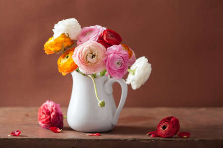 beautiful ranunculus bouquet in vase 