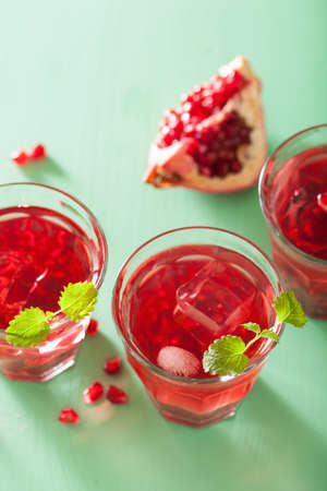 summer pomegranate drink with melissaの写真素材