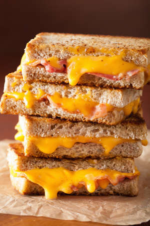 grilled cheese and bacon sandwichの写真素材