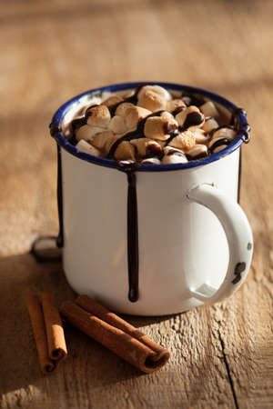 s'mores hot chocolate mini marshmallows cinnamon winter drink