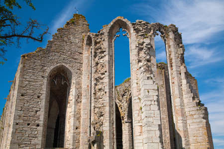 Ruin of Saint Nicolas church, Visby on island Gotland, Swedenの写真素材