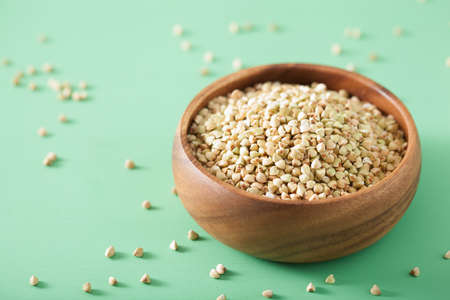 raw green buckwheat healthy ingredientの写真素材