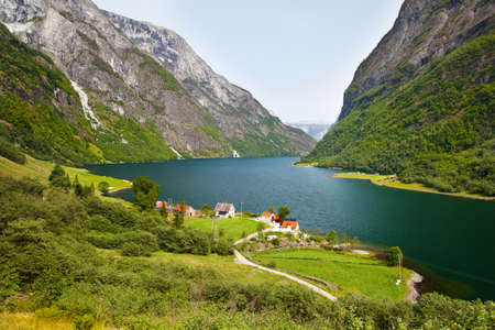 view on Naeroyfjord in Norwayの写真素材
