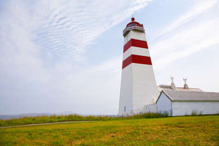 Alnes lighthouse at Godoy island near Alesund, Norwayの写真素材