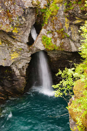 Gudbrandsjuvet ravine with gorge river, Norwayの写真素材
