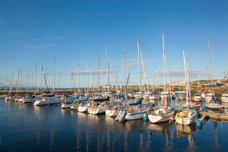 view of a marina in Trondheimの写真素材