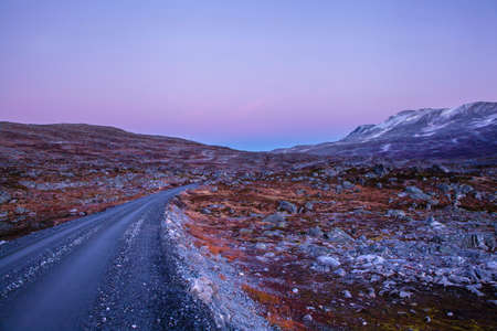 road at Gamle Strynefjellsvegen, National tourist road, Norwayの写真素材