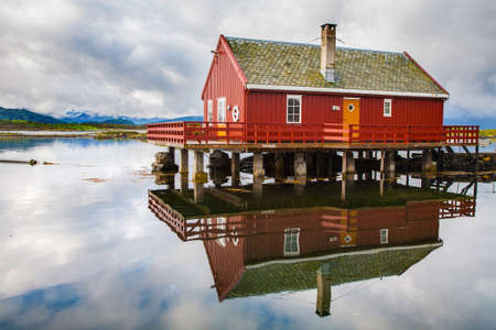 traditional fisherman houses rorbu at Haholmen island, Norway