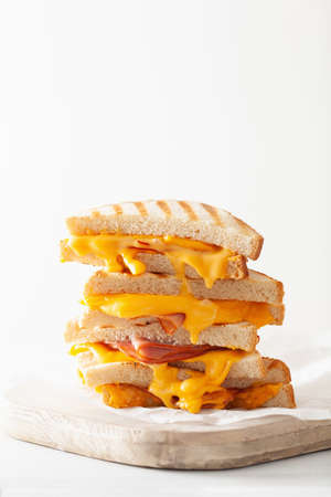 grilled ham and cheese sandwichの写真素材
