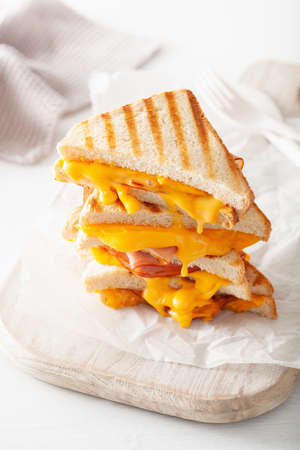 grilled ham and cheese sandwichの写真素材