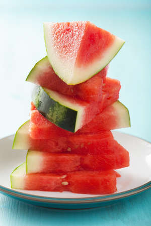 red watermelon slices, summer fruitの写真素材