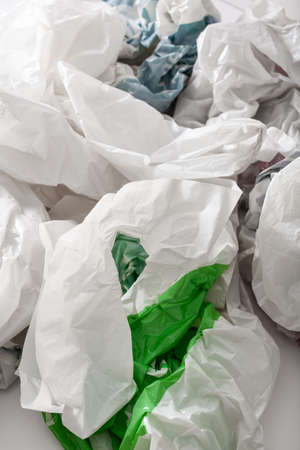 Disposable plastic bag, waste, recycling, environmental issuesの写真素材