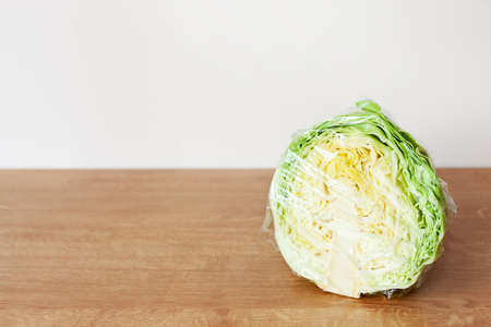 cabbage vegetable in plastic bag.の写真素材