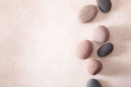 spa stones flat lay massage relax treatmentの写真素材
