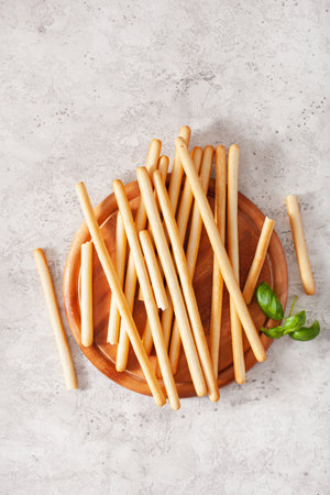 grissini crispy italian bread sticksの写真素材