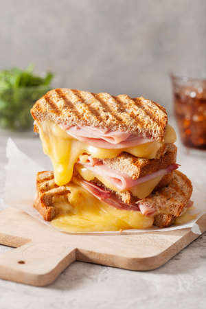 grilled ham and cheese sandwichの写真素材