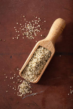 hulled hemp seeds, healthy superfood supplementの写真素材