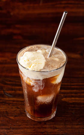 american ice cream float with colaの写真素材