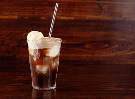 american ice cream float with colaの写真素材