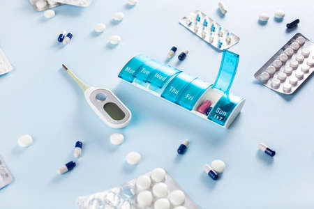 pills capsule medicine. medical treatment for disease flu virusの写真素材