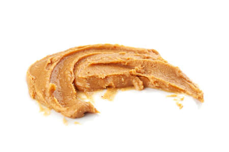 peanut butter on white background isolatedの写真素材
