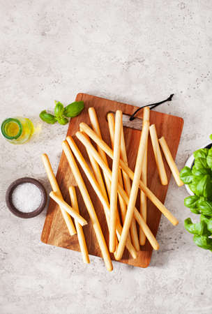 grissini crispy italian bread sticks.の写真素材