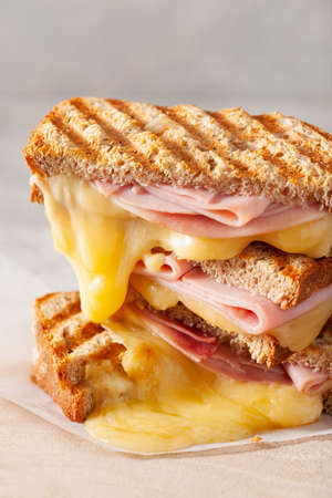 grilled ham and cheese sandwichの写真素材