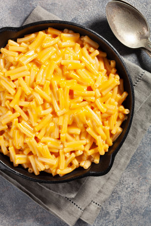 American creamy macaroni and cheese pastaの写真素材