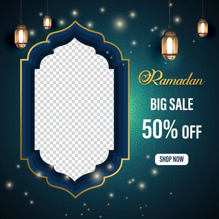 Ramadan Kareem Social Media Template Designのイラスト素材
