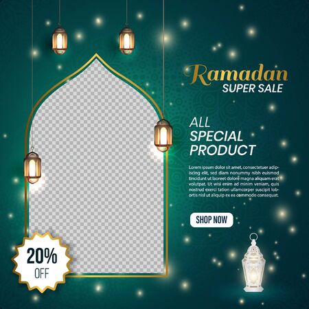 Ramadan Kareem Social Media Banner Template Design 01のイラスト素材