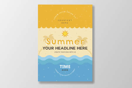 Minimalist summer poster beach event background design. eps file formatのイラスト素材