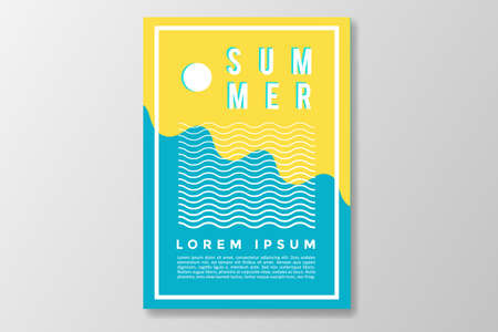 Minimalist summer poster background design. eps file formatのイラスト素材