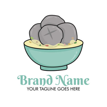 Meatball  . modern bowl in pastel colors. vector illustrationのイラスト素材