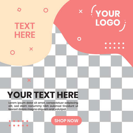 Abstract background social media post template. Abstract shapes vector background design 03のイラスト素材
