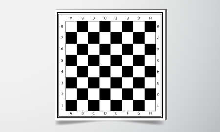 Chess field in black and white colors with numbers. Chess Vector illustration background designのイラスト素材