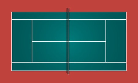 Tennis field green indoor illustration vector background designのイラスト素材