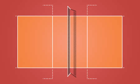 Volley ball field outdoor and indoor vector illustration background designのイラスト素材