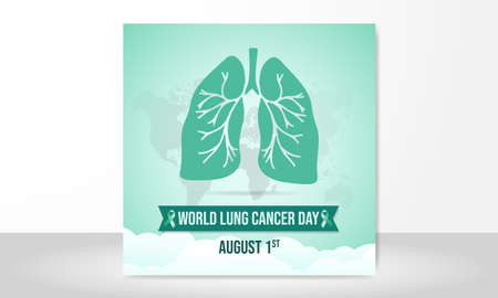 World lung cancer day august first background designのイラスト素材